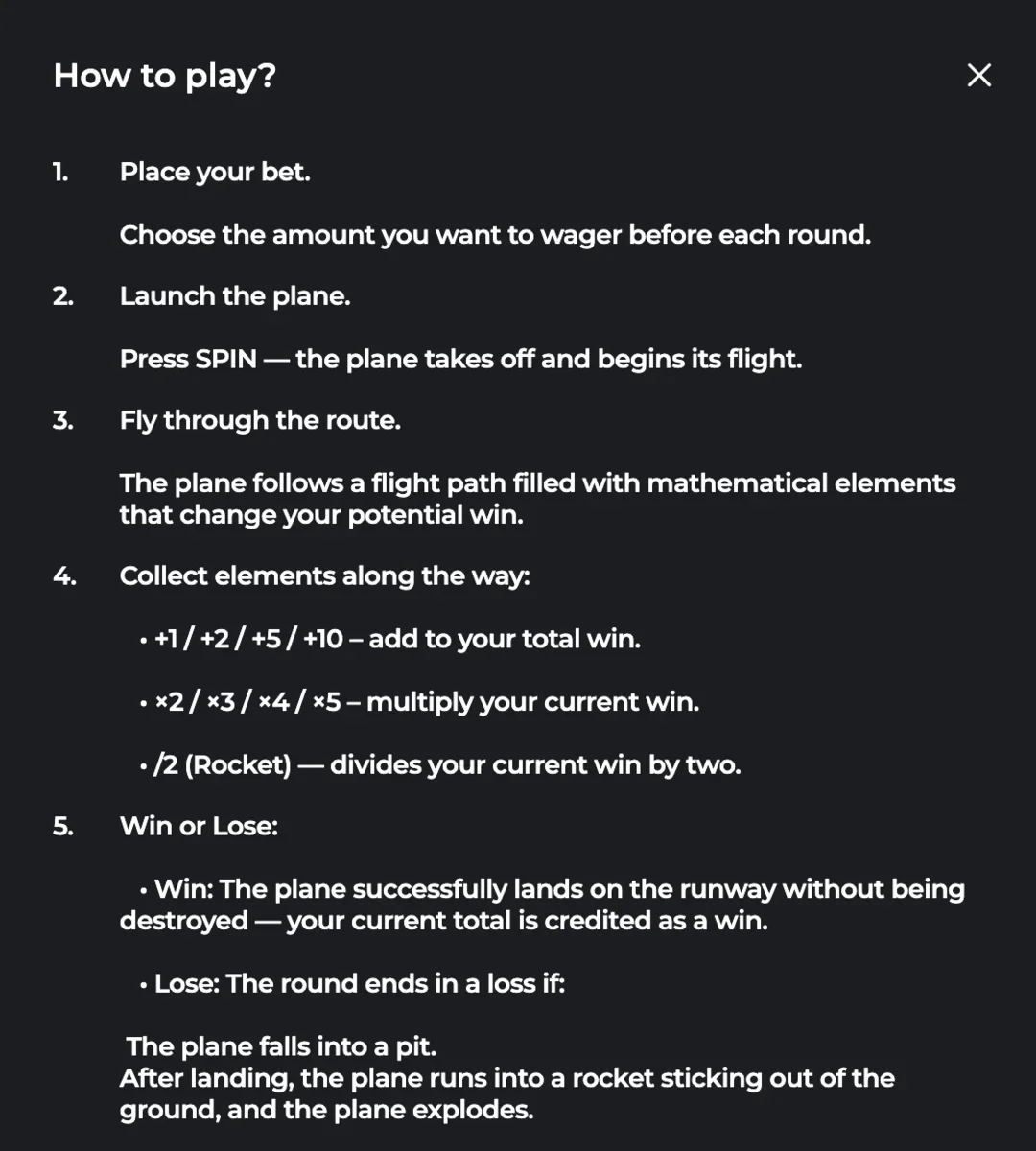 Aviafly 2 official game rules showing how to play steps